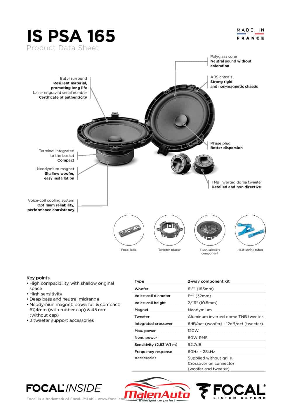 Loa Focal ISPSA 165 - Loa phân tần "plug & play" cho Peugeot 7 focal icpsa 165 cho peugoet